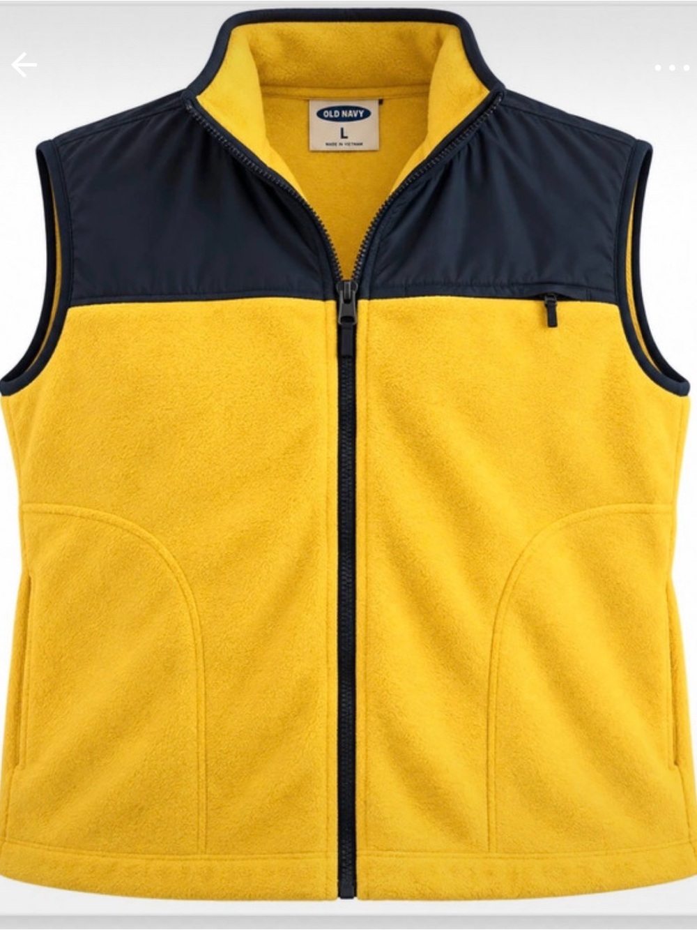 Old Navy Yellow and Navy Fleece Vest for Men